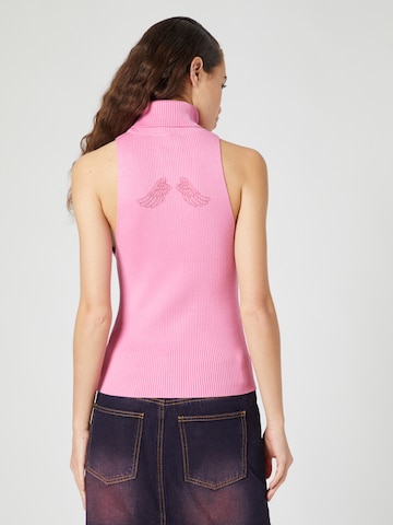 Bella x ABOUT YOU Knitted Top 'Rachel' in Pink