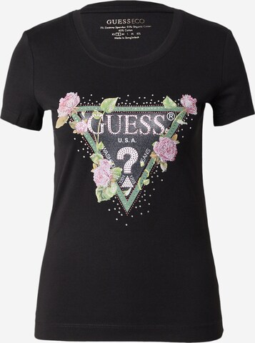 T-shirt GUESS en noir : devant