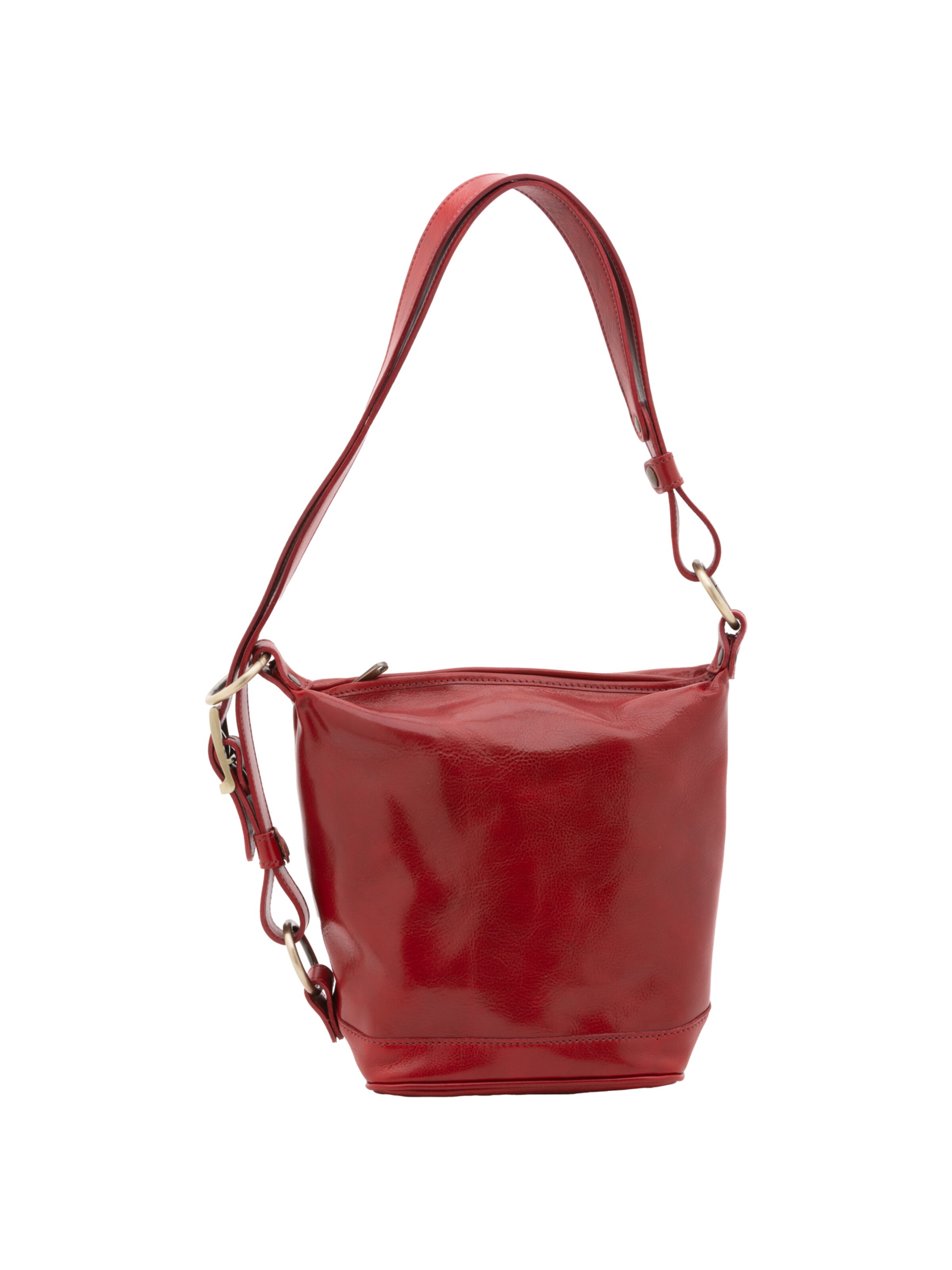 Borsa a mano 'Borsa a Secchiello Donna Vera Pelle - Tracolla Regolabile' di I Fratelli in rosso: frontale