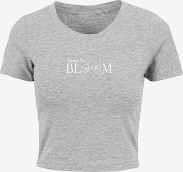 Merchcode Shirt 'Time To Bloom' in Grijs: voorkant