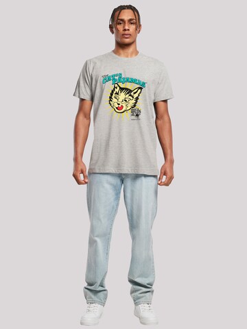 F4NT4STIC Shirt 'Puss N Boots The Cats Pajamas Vintage Art' in Grey