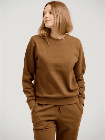 TEESHOPPEN Sweatshirt in Braun: Vorderseite