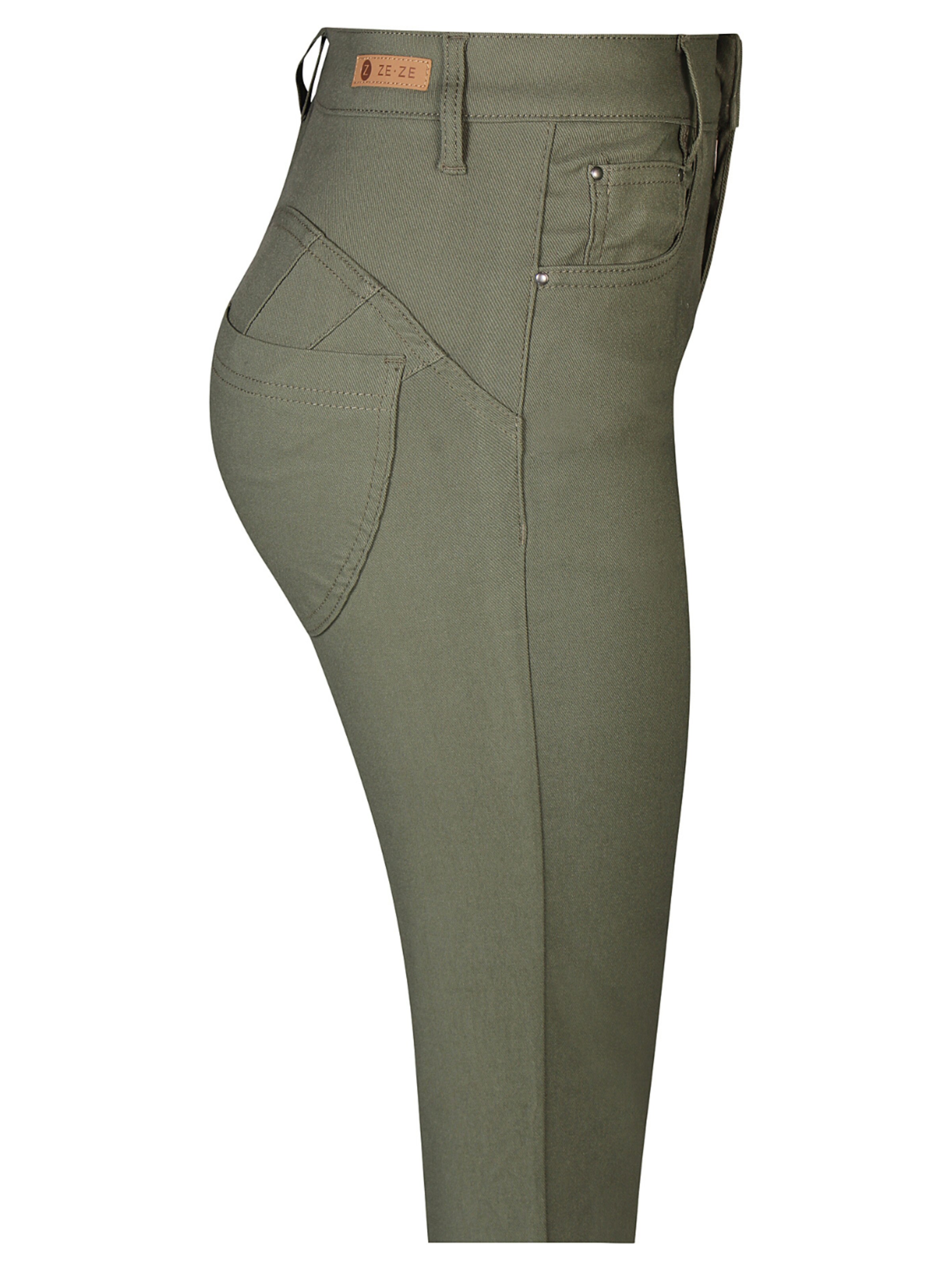 ze-ze Slimfit Hose 'Shape 3' in Grün