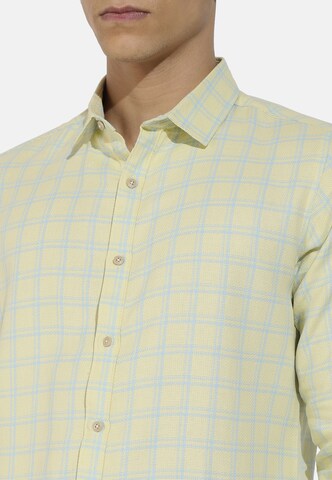 Campus Sutra Regular fit Button Up Shirt 'Theodore' in Yellow