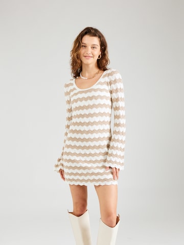 HOLLISTER Knitted dress in White: front