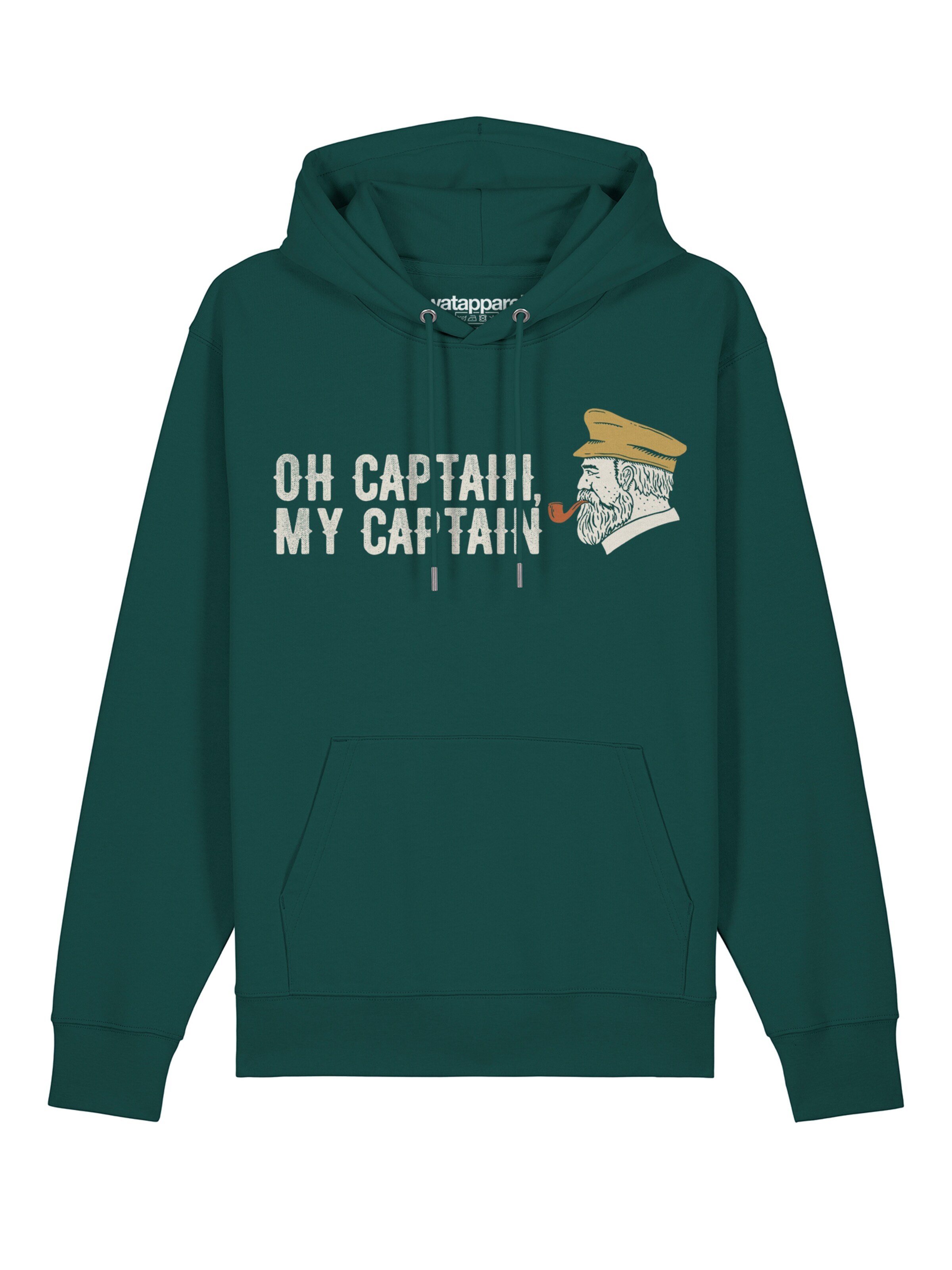 Sweat-shirt 'Oh Captain My Captain' Watapparel en vert : devant
