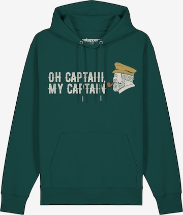 Sweat-shirt 'Oh Captain My Captain' Watapparel en vert : devant