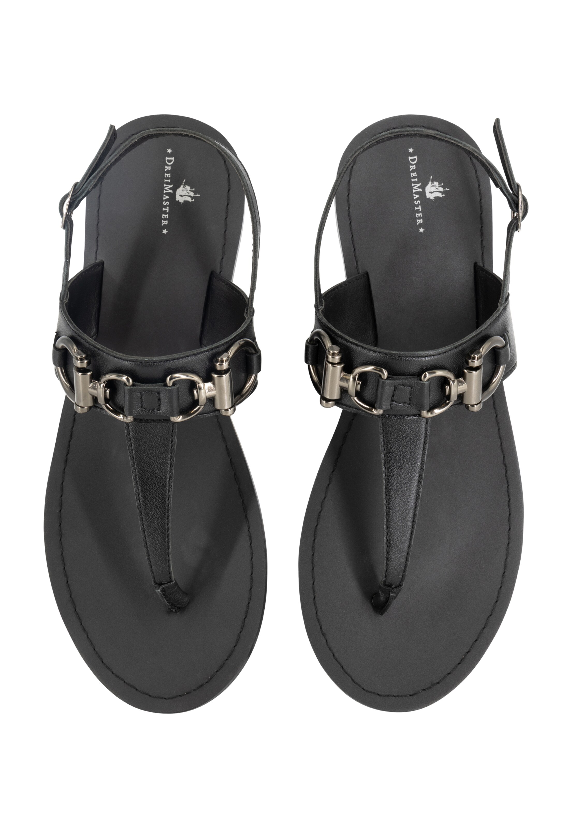 DreiMaster Vintage T-bar sandals in Black
