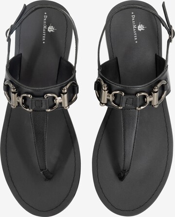 DreiMaster Vintage T-Bar Sandals in Black