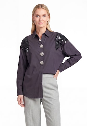 usha WHITE LABEL - Blusa em preto: frente