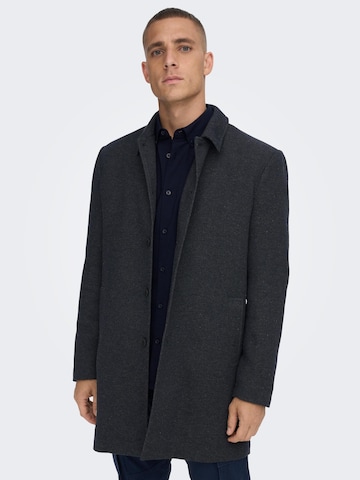 Only & Sons Between-Seasons Coat 'Adam' in Blue