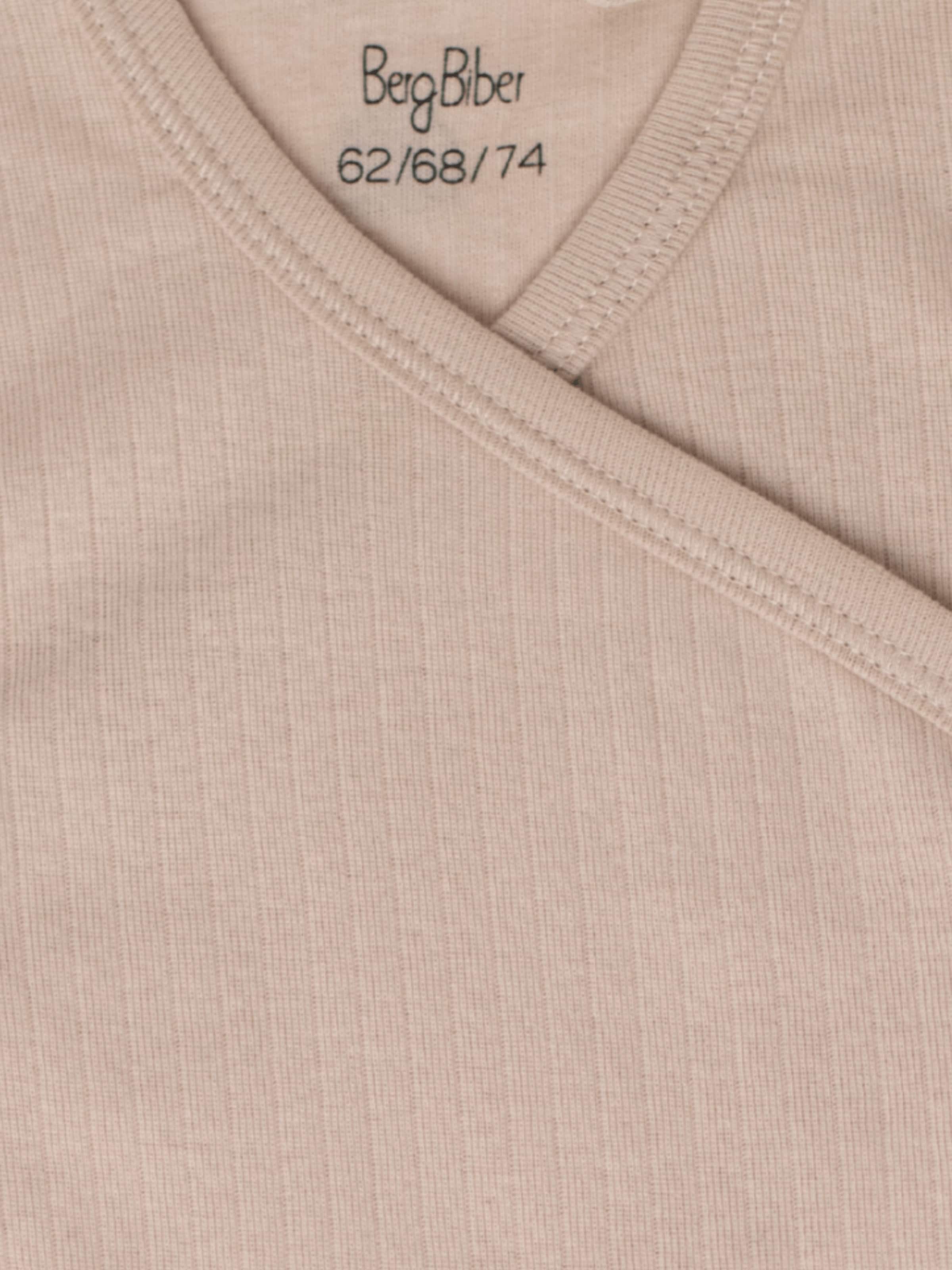 BergBiber Strampler/Body 'Wickel Body Niko (mitwachsend)'‌‌‌‌‌‌‌‌‌‌ in Beige