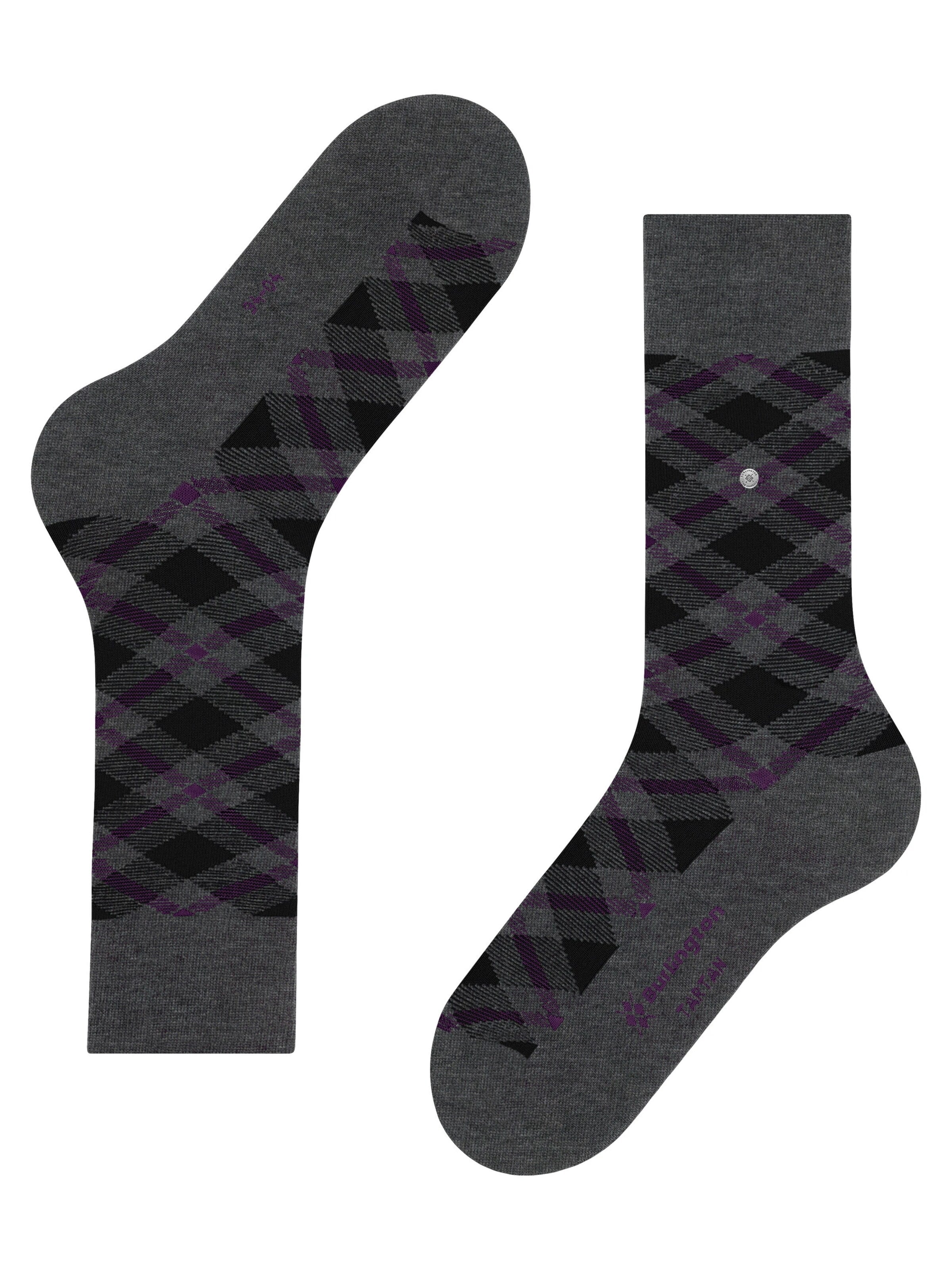 BURLINGTON Socks 'Tartan' in Grey