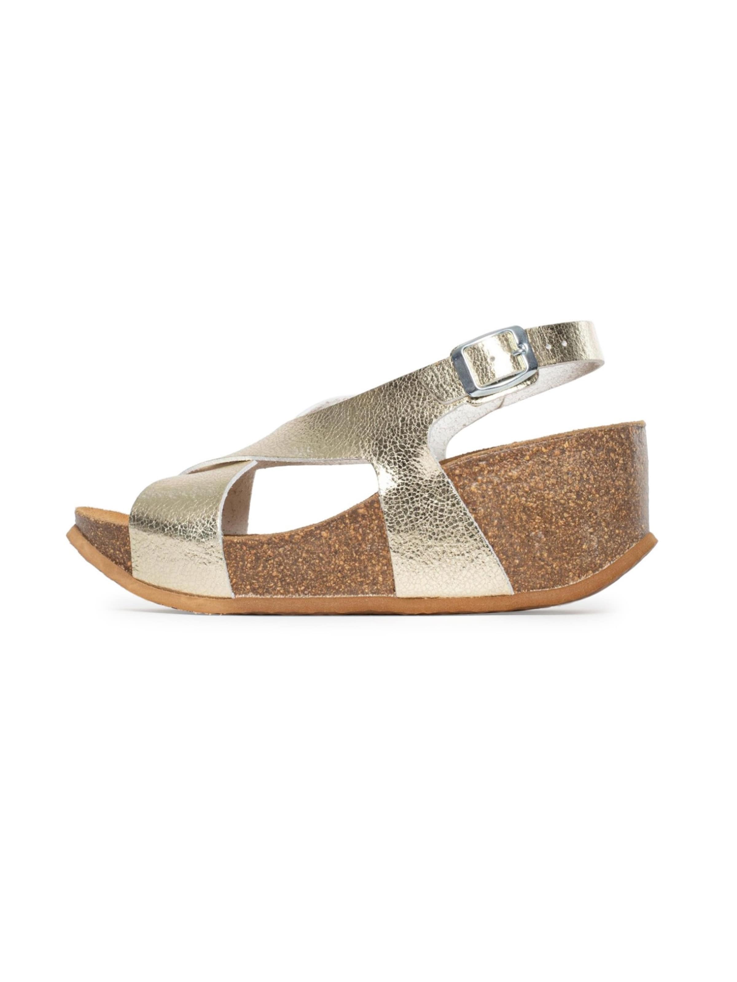Bayton Sandal 'Rea' in Gold: front