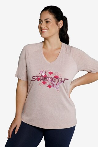 T-shirt Ulla Popken en rose : devant