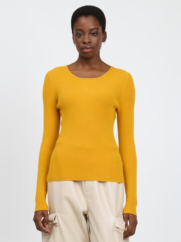 Influencer Pullover in Gelb: Vorderseite