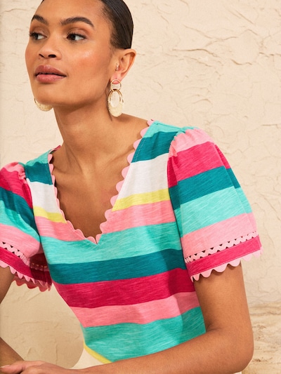 love & roses Shirt in de kleur Blauw / Geel / Pink / Wit, Productweergave