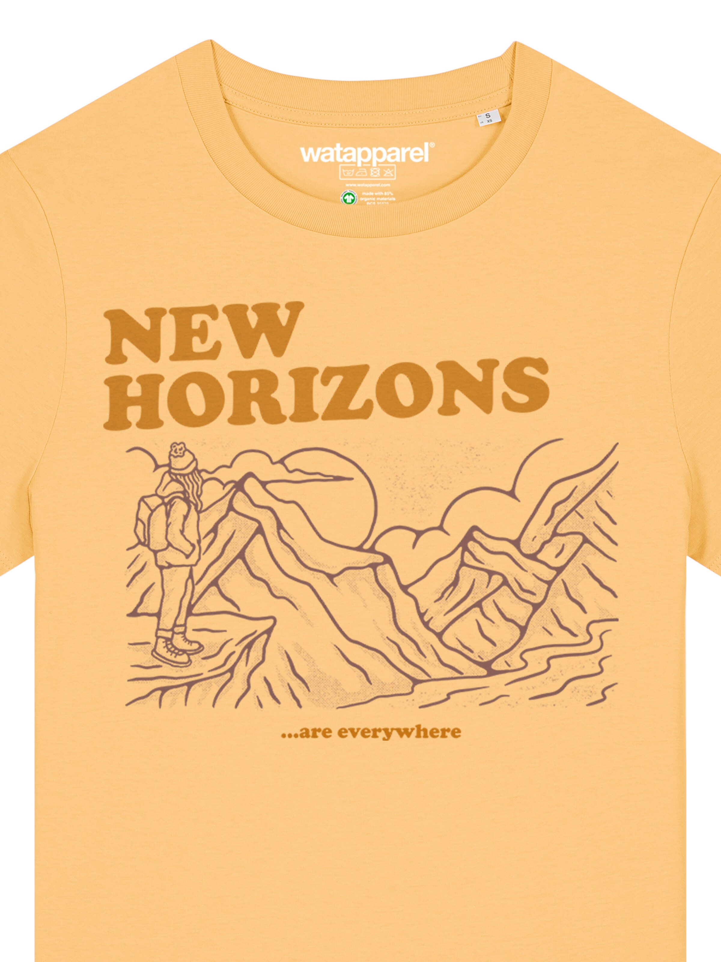 Watapparel Shirt 'New Horizons Are Everywhere' in Yellow