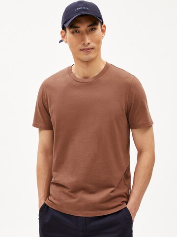 ARMEDANGELS Regular fit Shirt 'JAAMES' in Brown: front