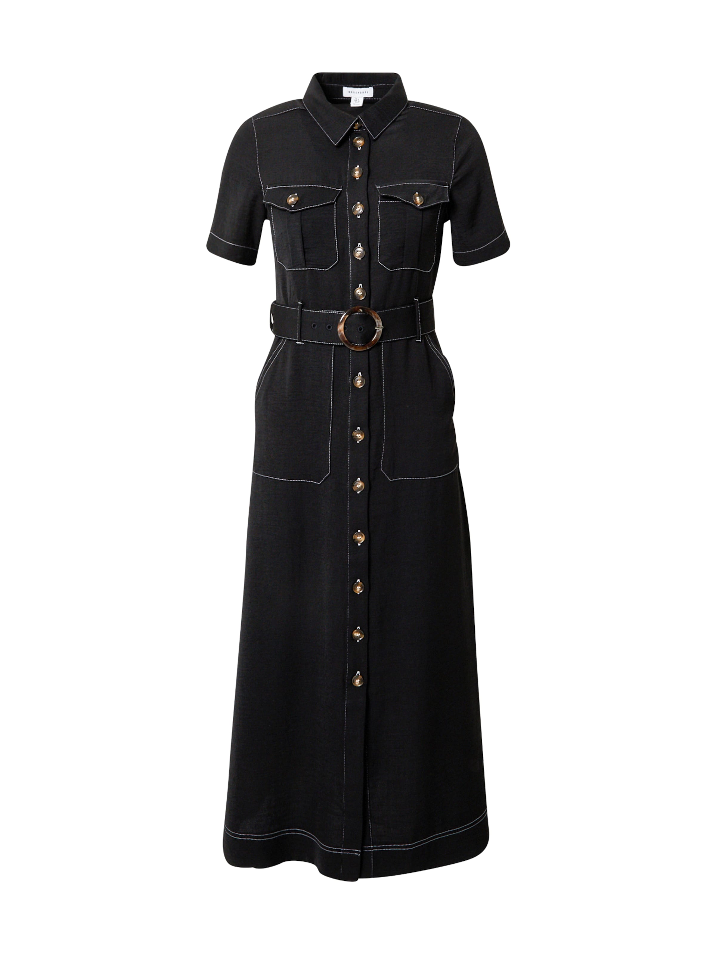 Robe-chemise Warehouse en noir : devant