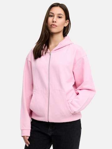 Daily Cotton Sweatjacke 'DCLUGO' in Pink: Vorderseite