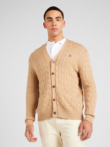 Polo Ralph Lauren Knit Cardigan in Beige: front