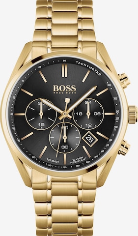 BOSS Black Analog Watch 'CHAMPION' in Gold: front