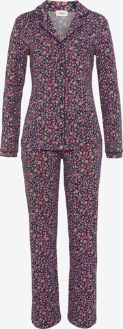 s.Oliver Pyjama in Blauw: voorkant