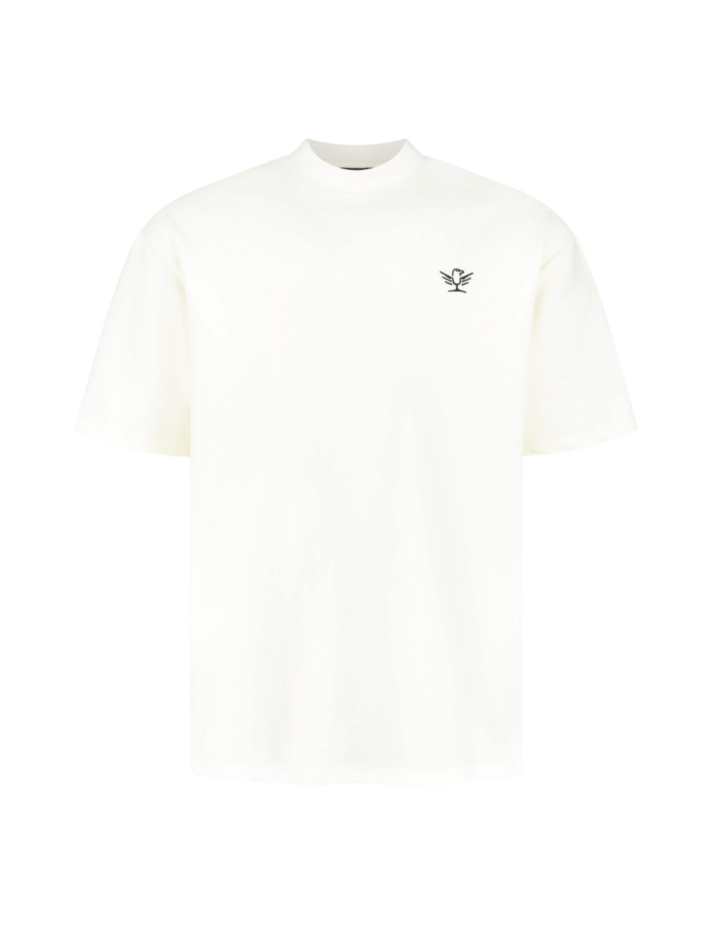 leon aguila Shirt 'Cream Embroidered Tee' in Beige: front