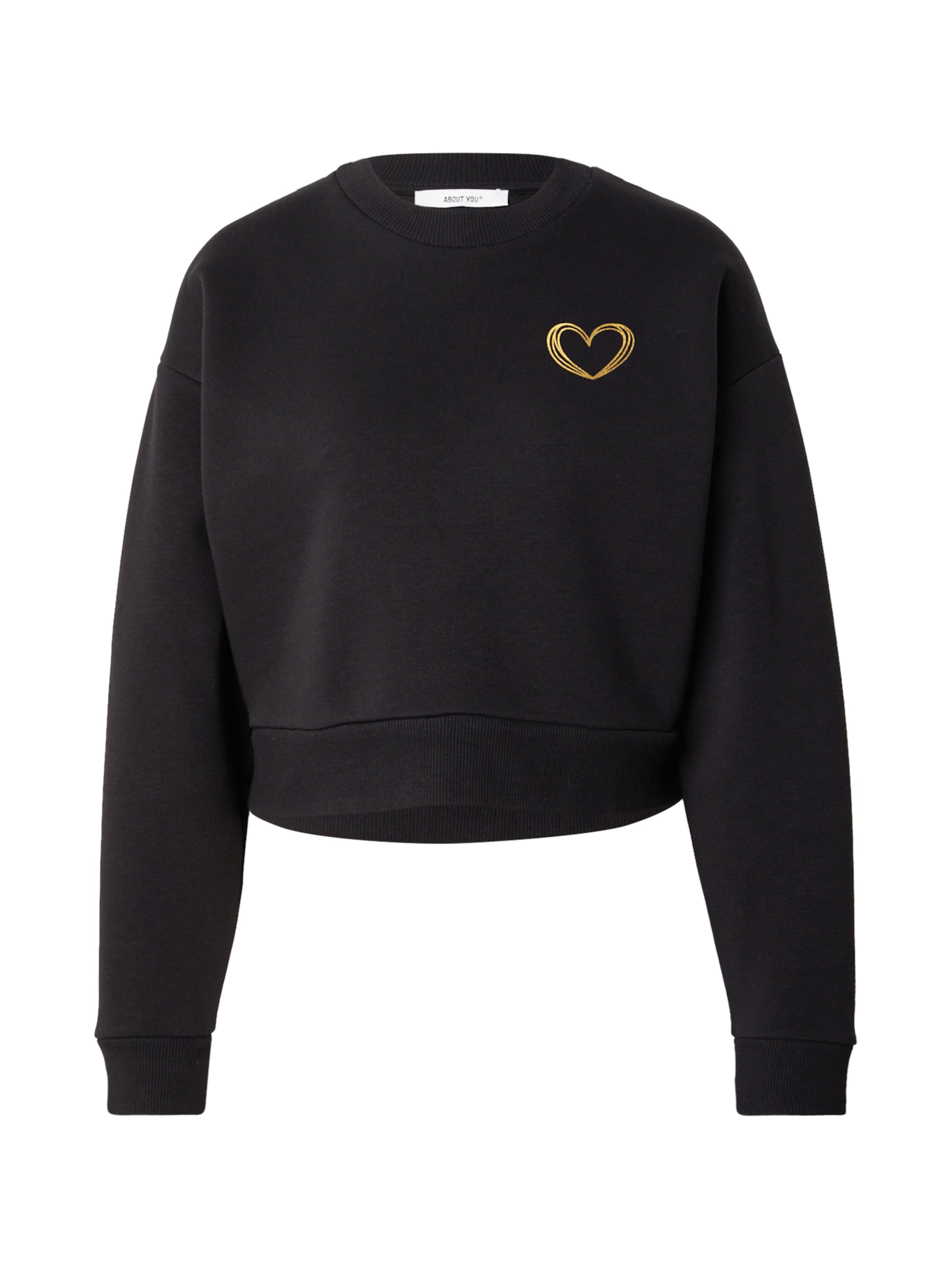 Sweat-shirt 'Virginia' ABOUT YOU en noir : devant