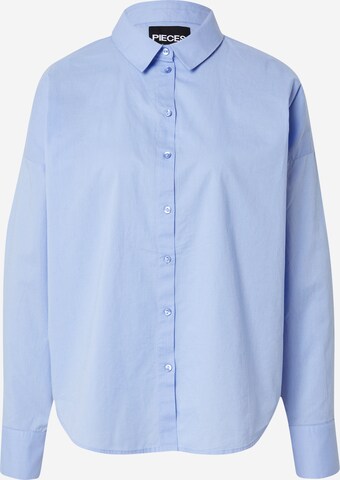 PIECES Blouse 'TANNE' in Blauw: voorkant