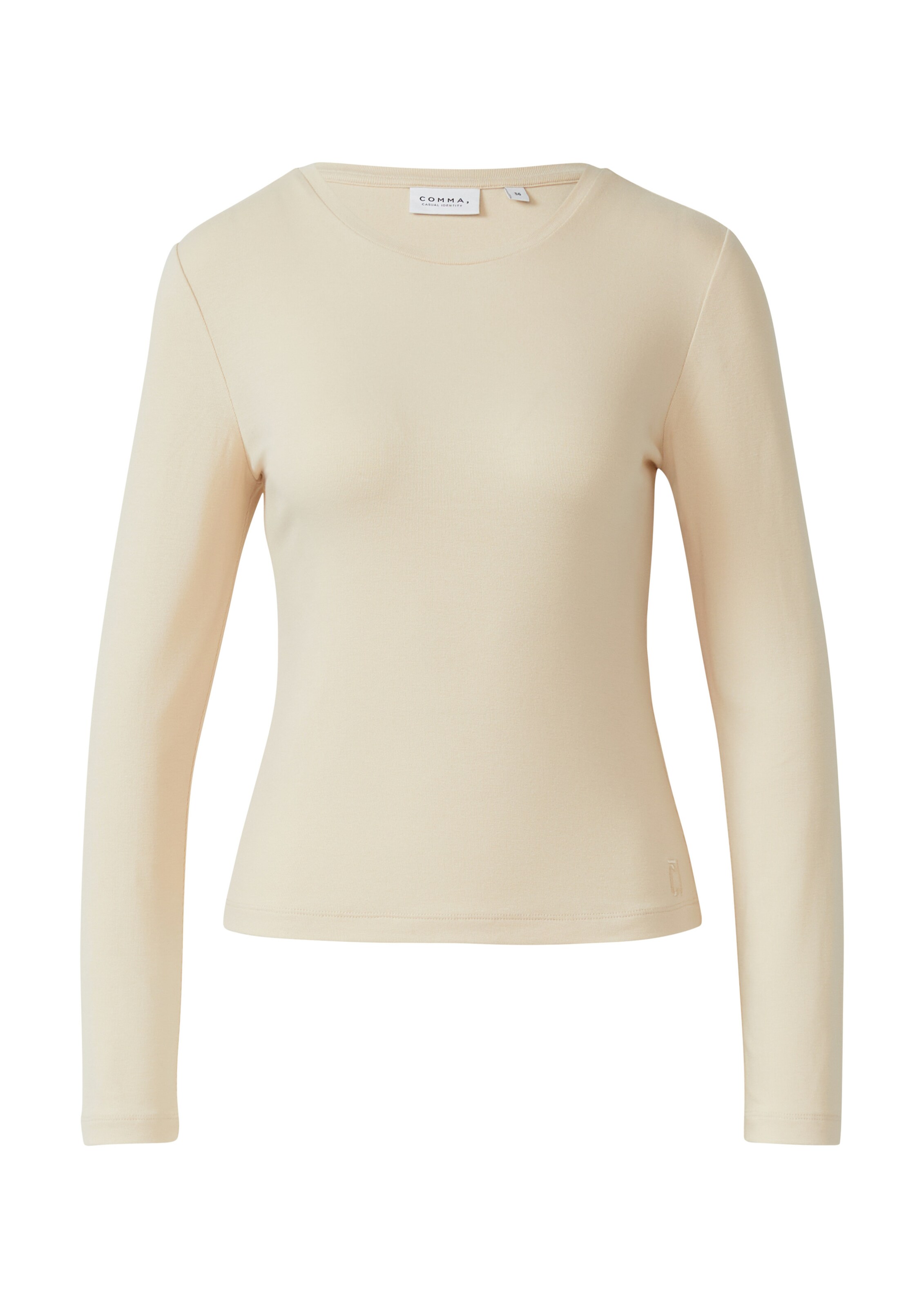 COMMA Shirt in Beige: voorkant