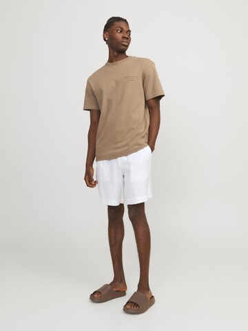 JACK & JONES Широка кройка Панталон Chino 'Bill Lawrence' в бяло