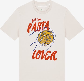 T-Shirt 'Pasta Lover' Watapparel en blanc : devant