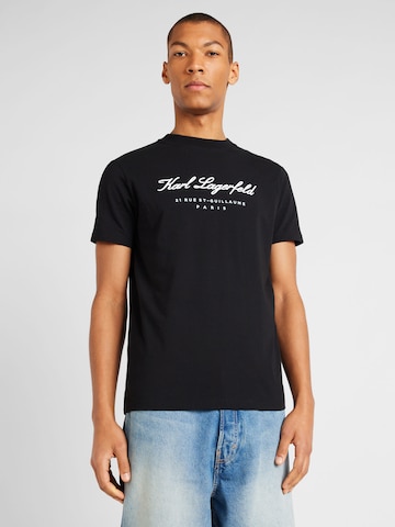 melns Karl Lagerfeld T-Krekls: no priekšpuses