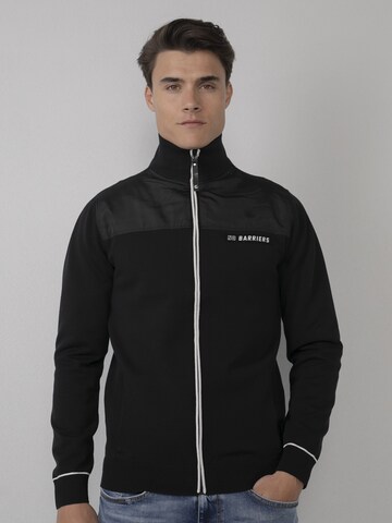 Petrol Industries Zip-Up Hoodie in Black: front