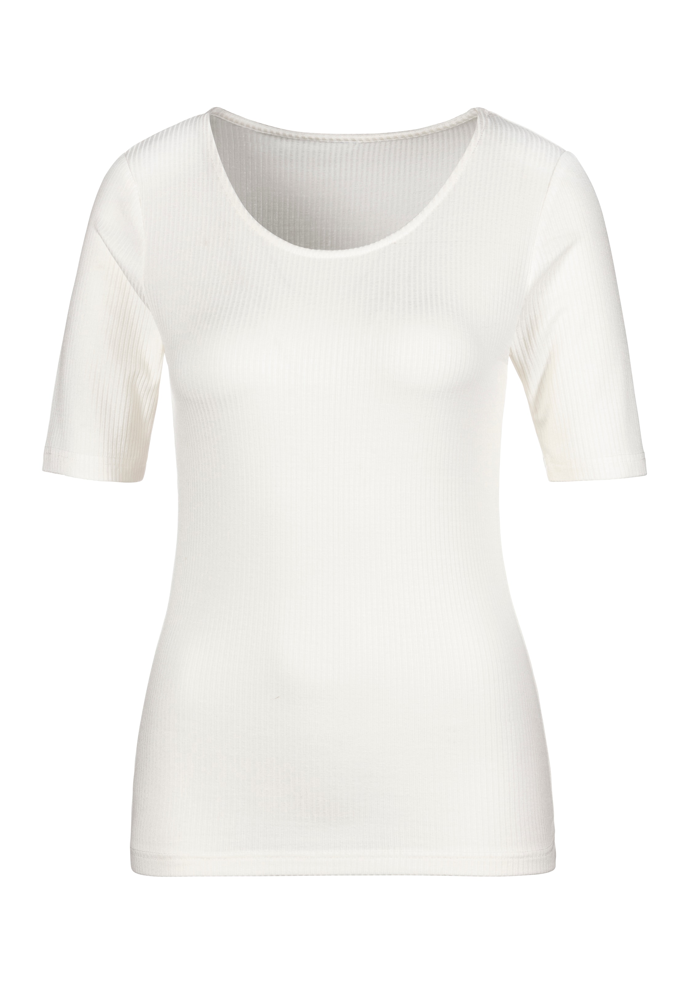 T-shirt LASCANA en blanc : devant