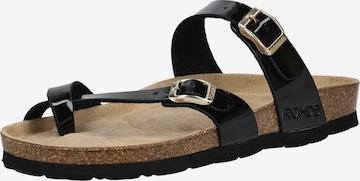 Tongs ROHDE en noir : devant