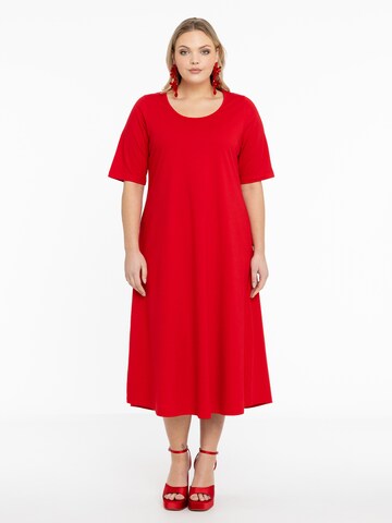 YOEK Jurk 'Basis' in Rood