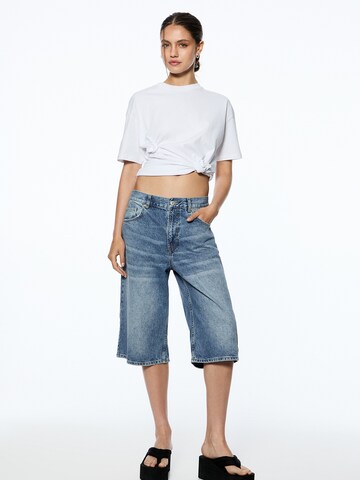 Pull&Bear Široký strih Džínsy - Modrá