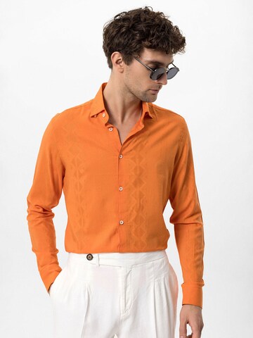 Antioch Regular fit Button Up Shirt in Orange
