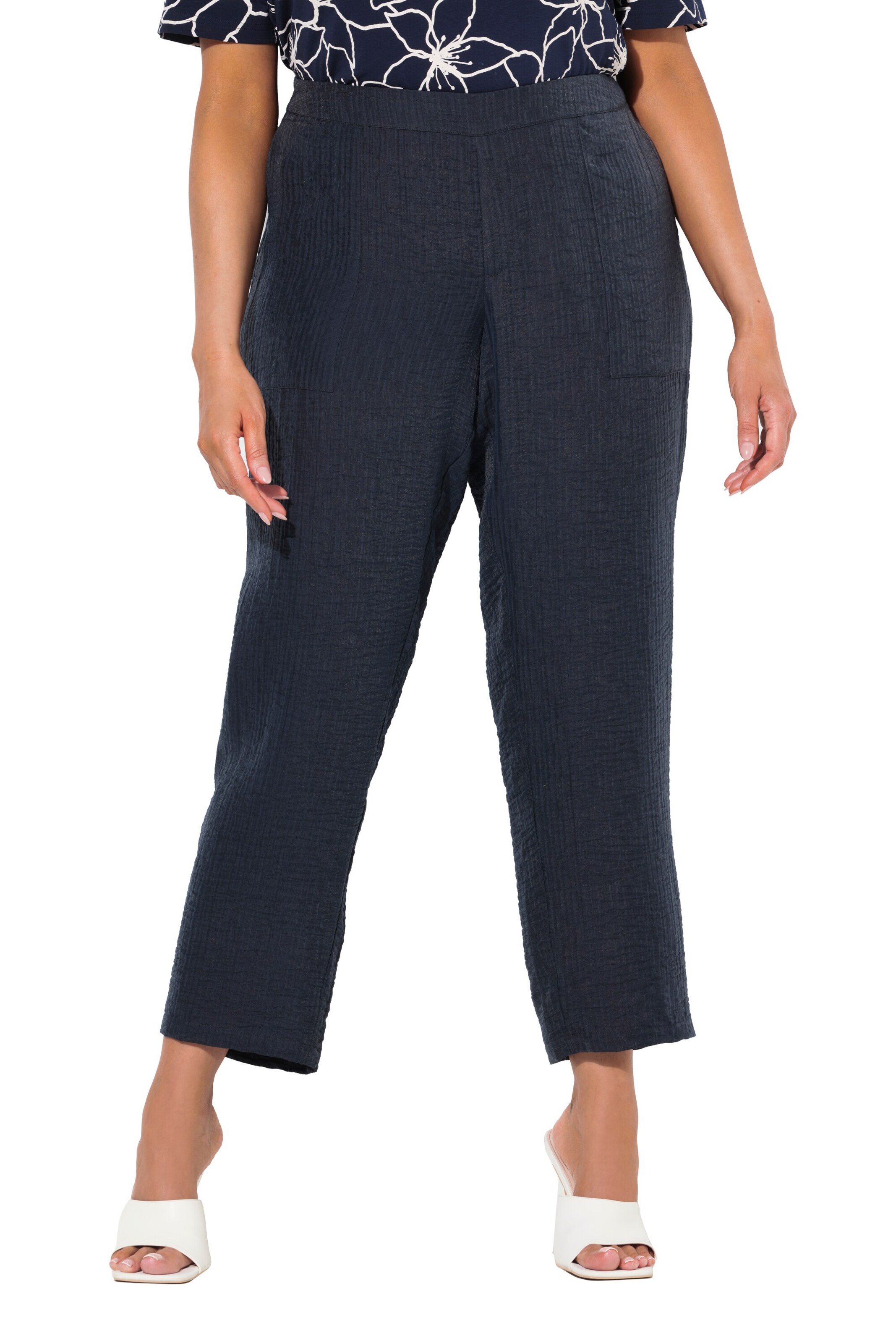 Ulla Popken Loosefit Broek in Blauw: voorkant