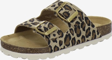 AFS-Schuhe Sandale 'Mädchen Pantoletten Zweischnaller leo-beige' in Beige: Vorderseite