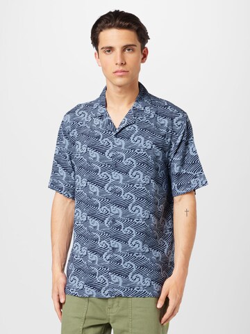 Hailys Men - Ajuste regular Camisa 'Silas' en azul: frente