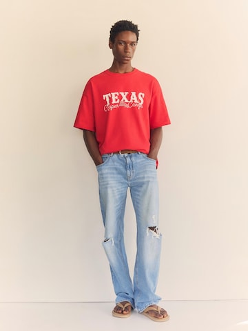 Pull&Bear Póló 'TEXAS' - piros