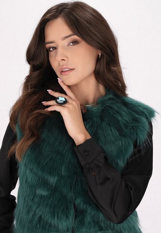 Gilet di faina in verde