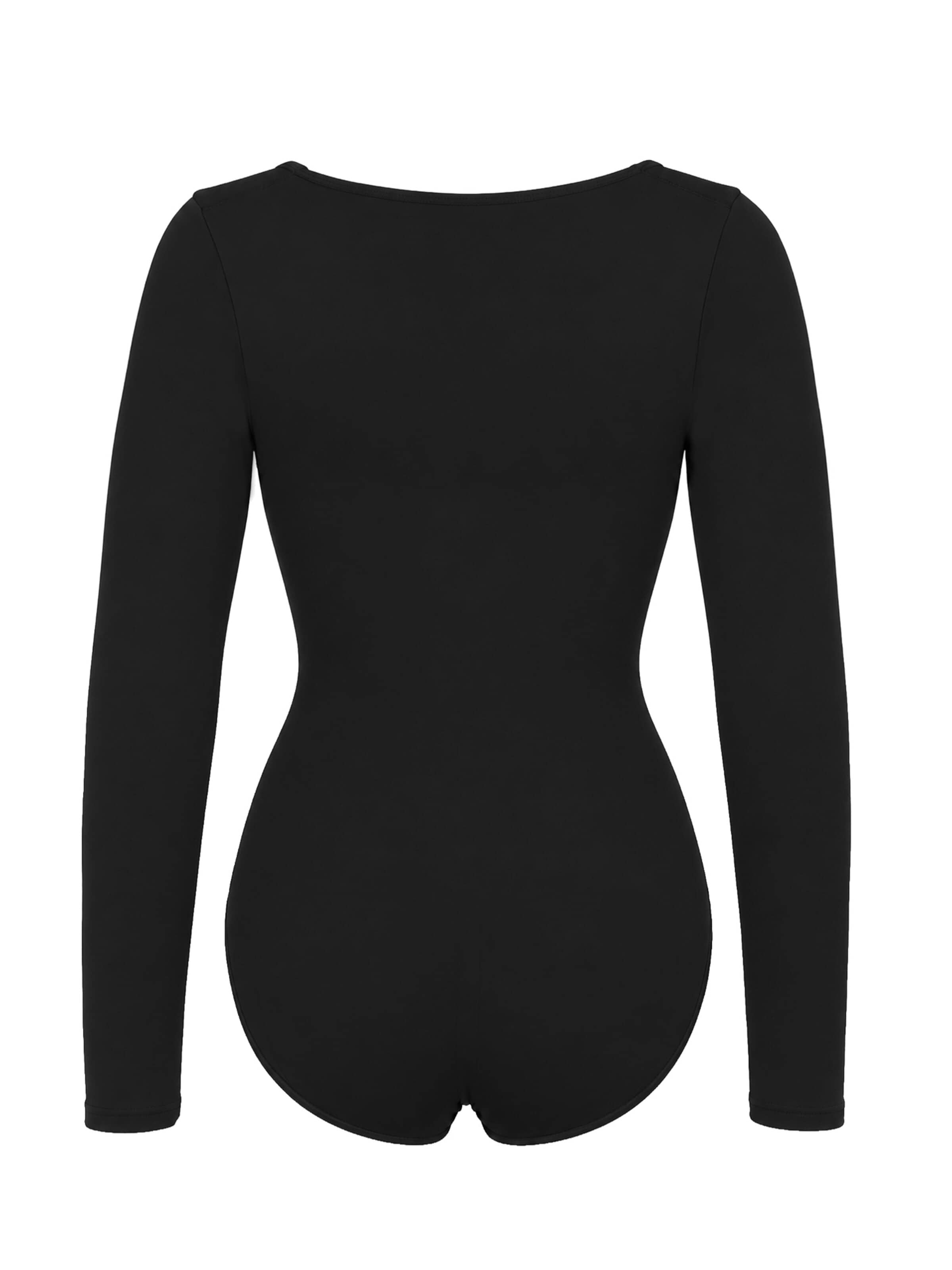 Body modellante 'Longsleeve Sculpting Bodysuit with Slip' di cfab in nero