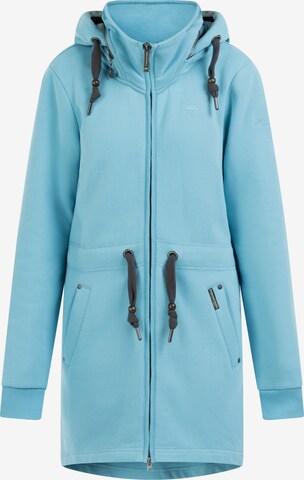 Schmuddelwedda Zip-Up Hoodie in Blue: front