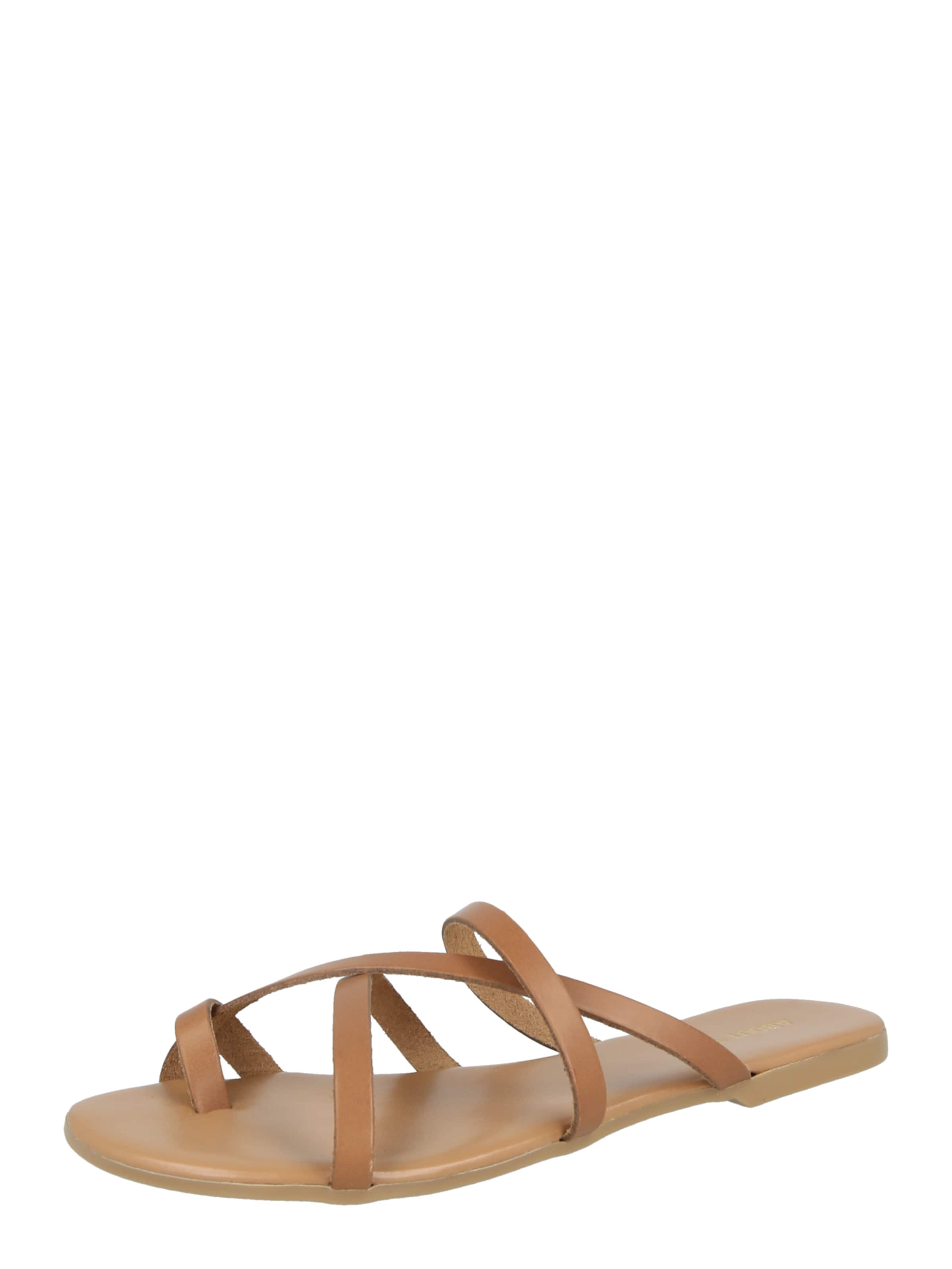 ABOUT YOU T-Bar Sandals 'Eleni' in Brown: front