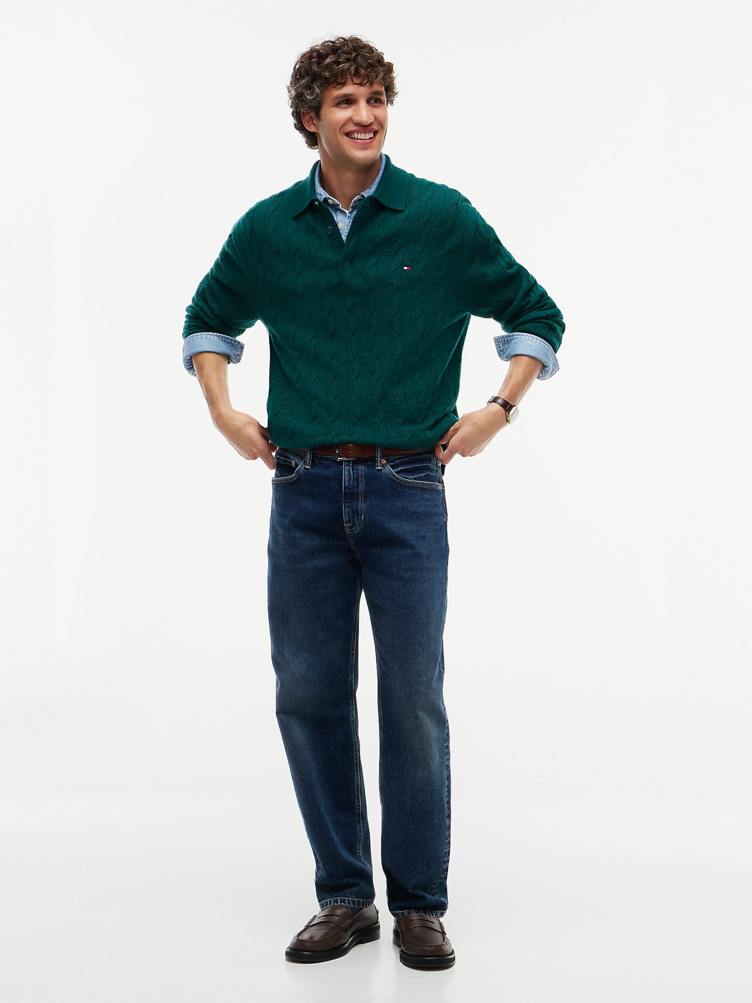 TOMMY HILFIGER Pullover in Grün